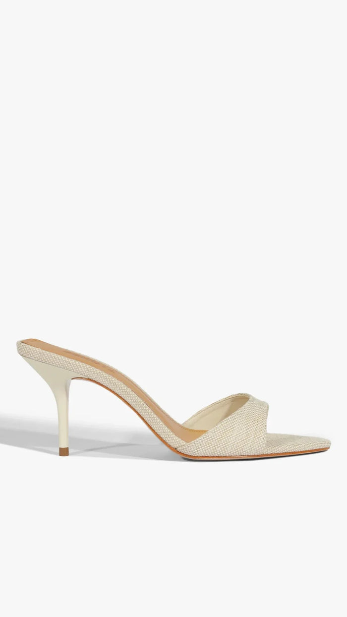 Elodie Linen Heel in Off White