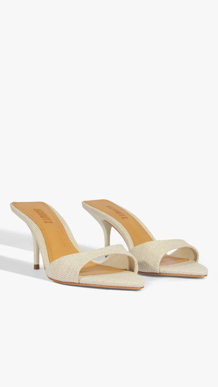 Elodie Linen Heel in Off White