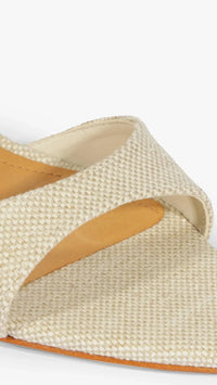 Elodie Linen Heel in Off White