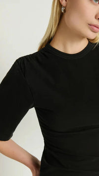 Nation LTD Samera Shirred Top in Black
