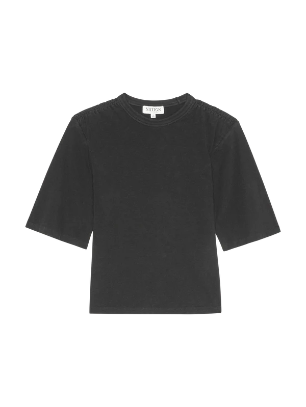 Nation LTD Samera Shirred Top in Black