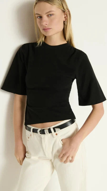 Nation LTD Samera Shirred Top in Black