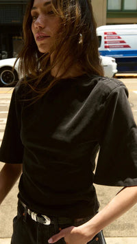 Nation LTD Samera Shirred Top in Black