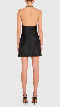 Amanda Uprichard Bondi Halter Mini Dress in Black