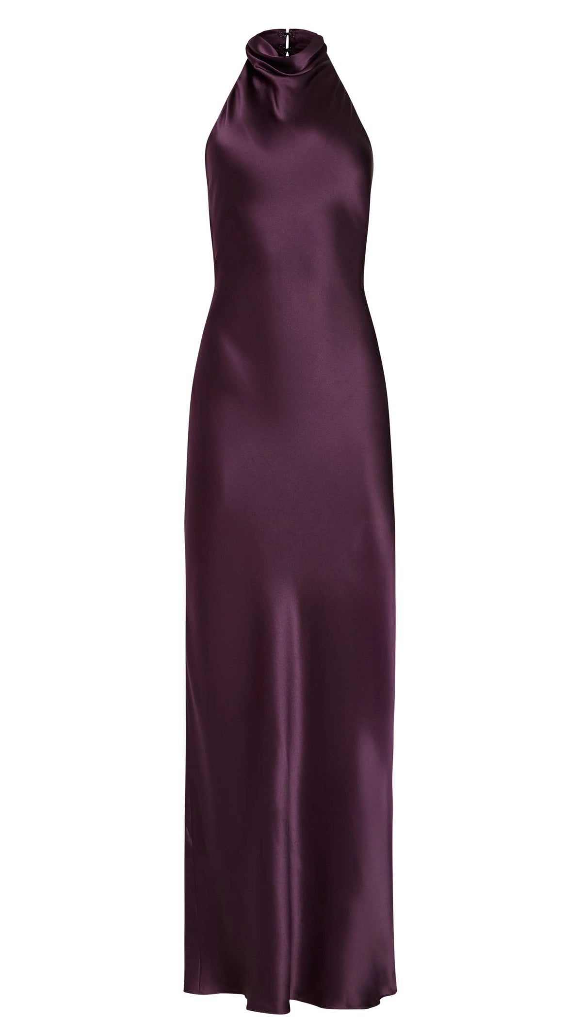 Amanda Uprichard Santana Open Back Gown in Black Cherry