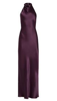 Amanda Uprichard Santana Open Back Gown in Black Cherry