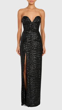 Amanda Uprichard Cherri Sequin Gown in Black
