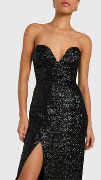 Amanda Uprichard Cherri Sequin Gown in Black