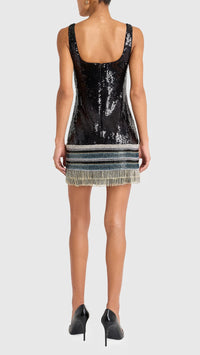 Amanda Uprichard Augustine Sequin Mini Dress in Black Multi