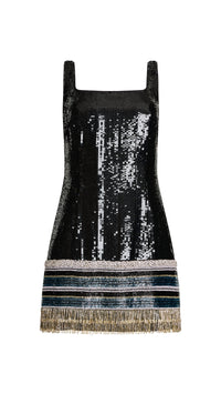 Amanda Uprichard Augustine Sequin Mini Dress in Black Multi
