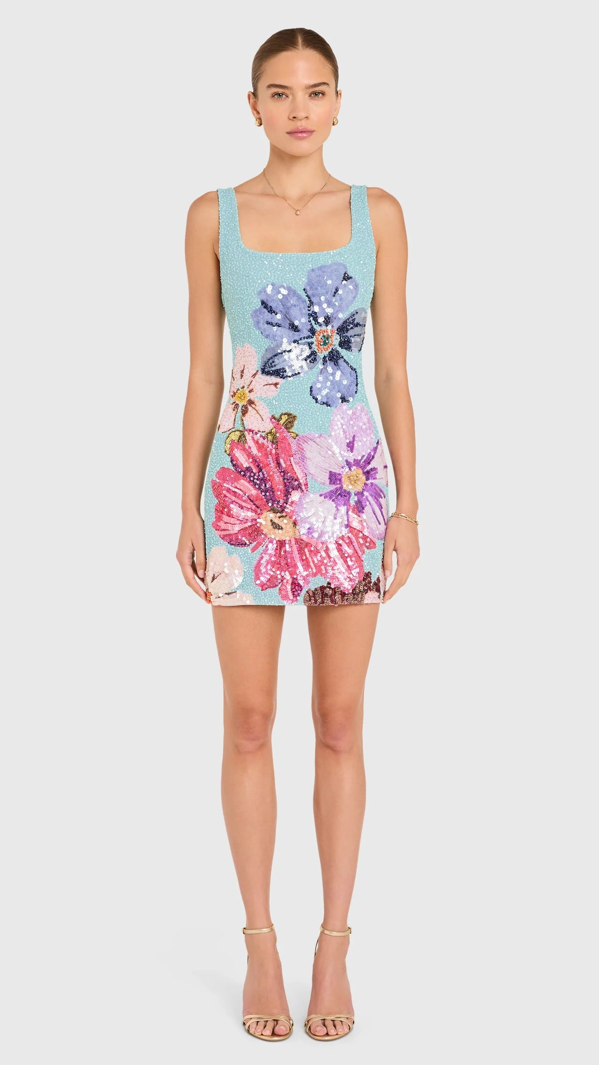 Amanda Uprichard Augustine Sequin Mini Dress in Daphne Floral