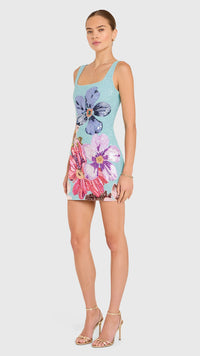 Amanda Uprichard Augustine Sequin Mini Dress in Daphne Floral
