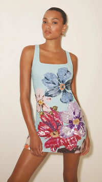 Amanda Uprichard Augustine Sequin Mini Dress in Daphne Floral