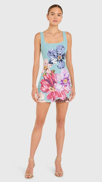 Amanda Uprichard Augustine Sequin Mini Dress in Daphne Floral