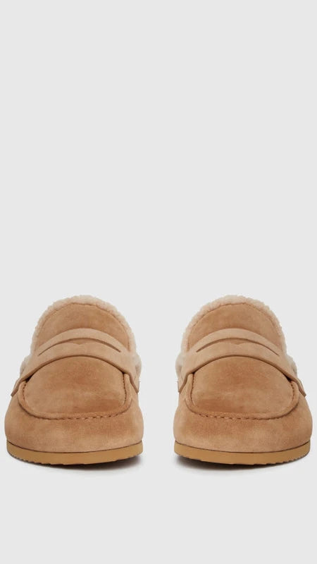 Paige Wynn Shearling Flat in Camel