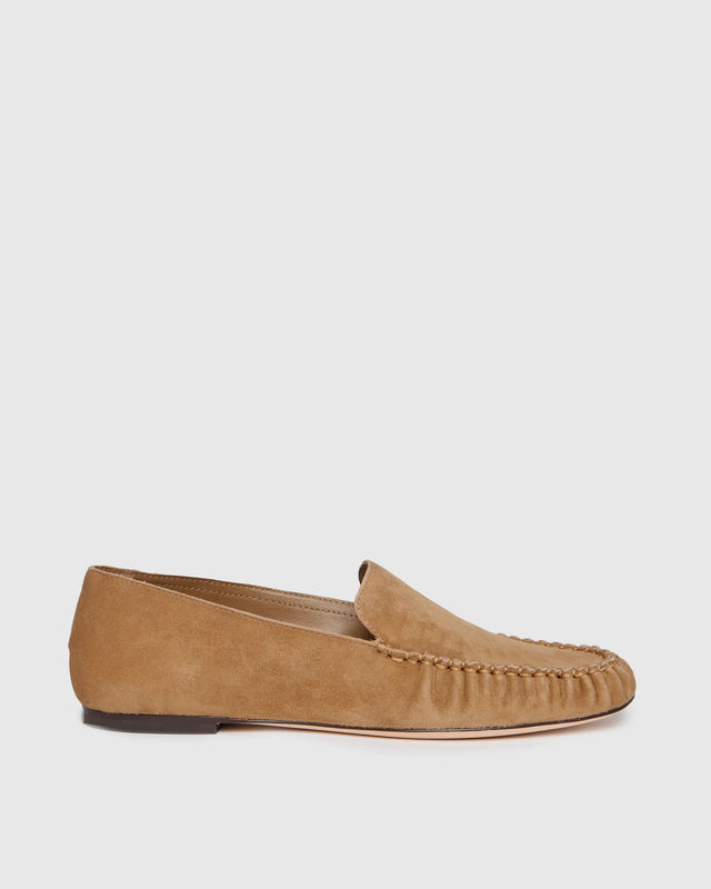 Paige Elodie Suede Flat in Camel
