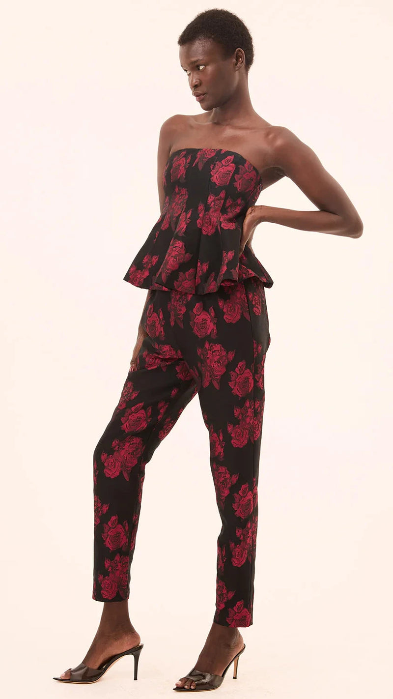 Misa Ria Brocade Pant in Midnight Rose