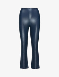 Commando Faux Leather High Waisted Crop Flare Pant in Navy