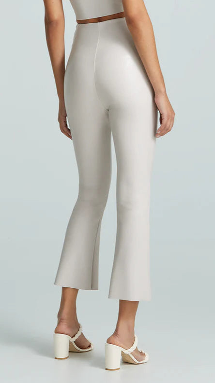 Commando Faux Leather Crop Flare in Porcelain