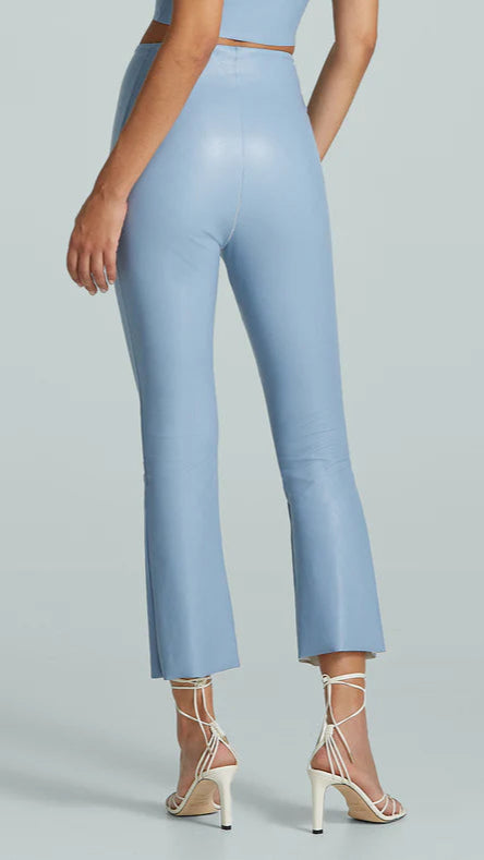Commando Faux Leather Crop Flare in Vintage Blue
