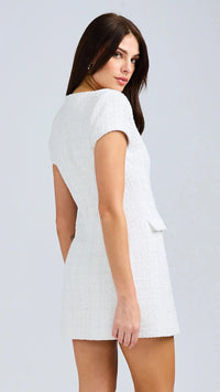 Generation Love Brunella Tweed Mini Dress in White