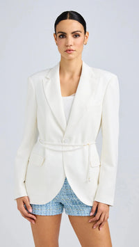 Generation Love Martina Pearl Blazer in White