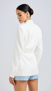 Generation Love Martina Pearl Blazer in White