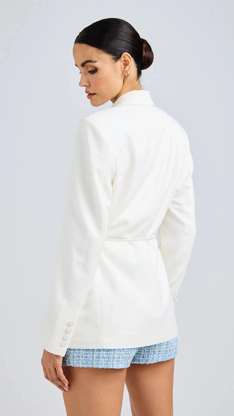 Generation Love Martina Pearl Blazer in White