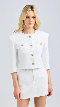Generation Love Monty Tweed Jacket in White