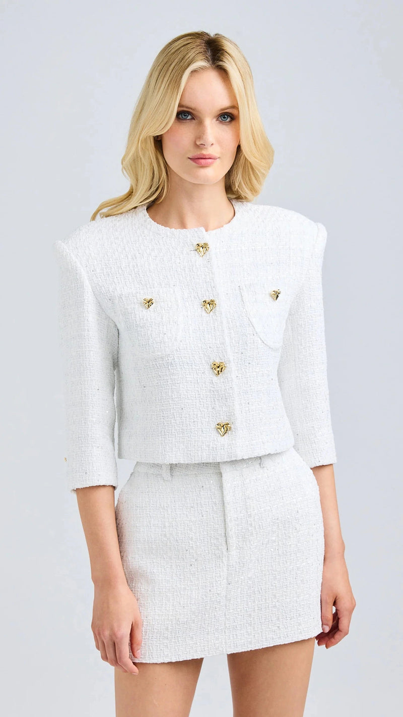 Generation Love Monty Tweed Jacket in White