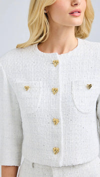 Generation Love Monty Tweed Jacket in White