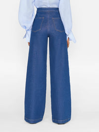 Frame Denim Sailor Snap Wide Leg High Waisted Jean in Adele