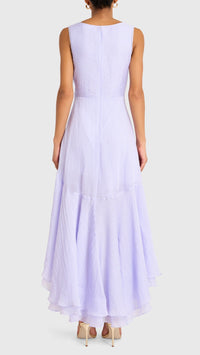 Amanda Uprichard Casella Maxi Dress in Blue/White Stripe