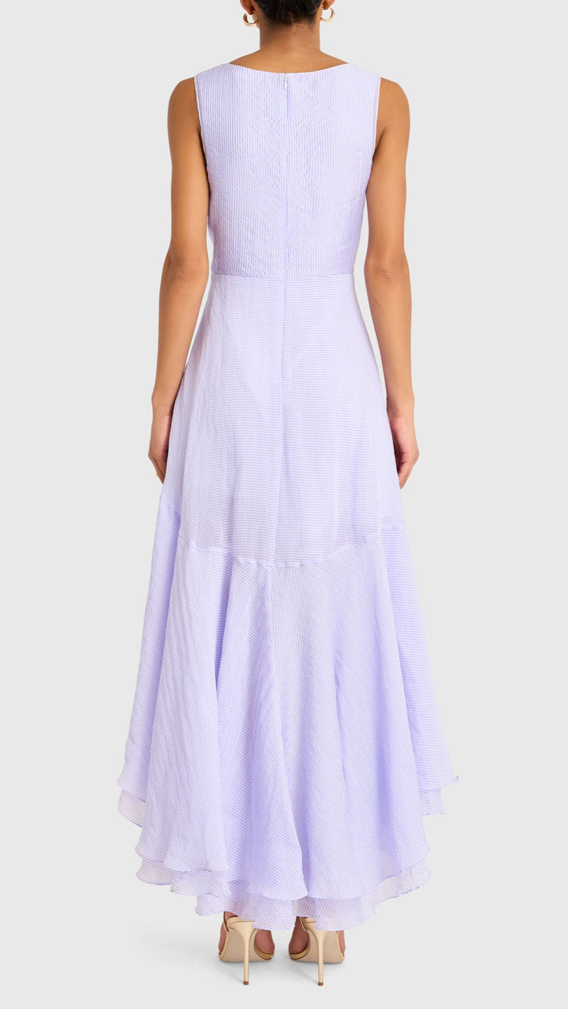 Amanda Uprichard Casella Maxi Dress in Blue/White Stripe