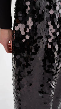Lamarque Stacy Sequin Wide Leg Pants in Black