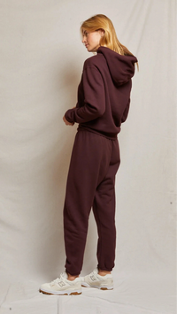 Perfect White Tee Heart Fleece Hoodie in Blackberry