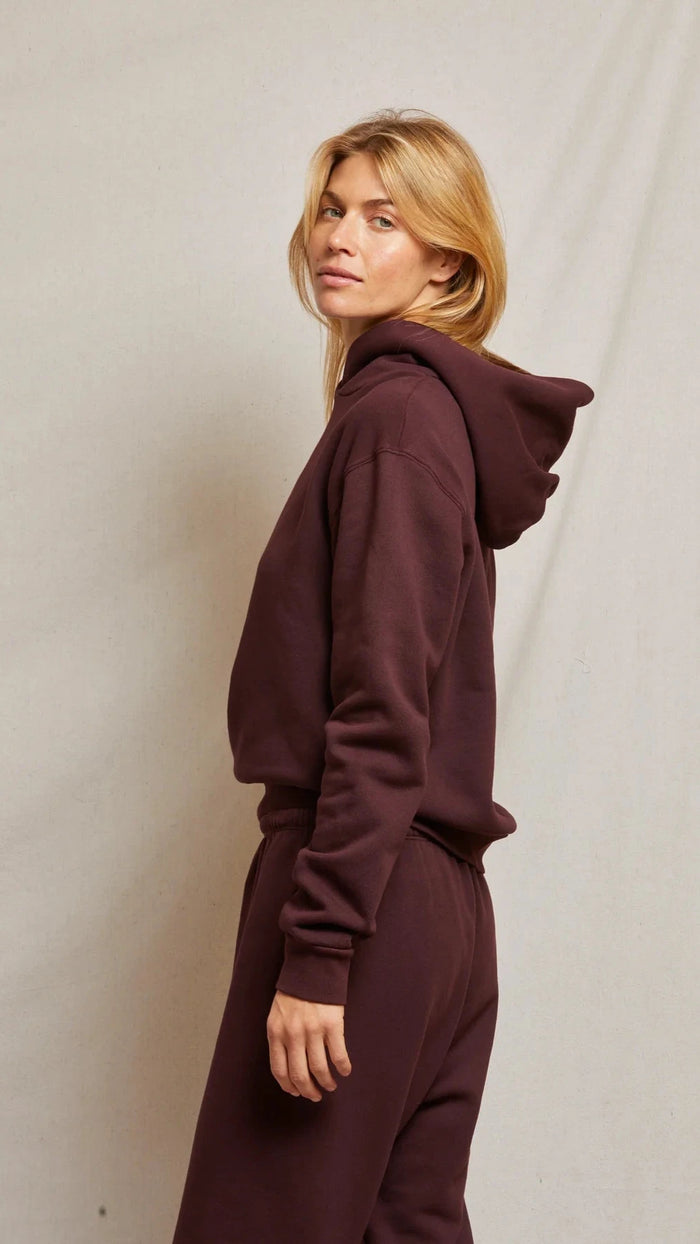 Perfect White Tee Heart Fleece Hoodie in Blackberry