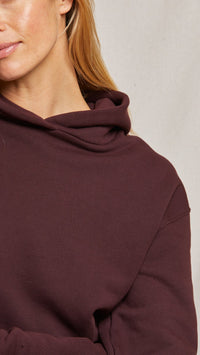 Perfect White Tee Heart Fleece Hoodie in Blackberry