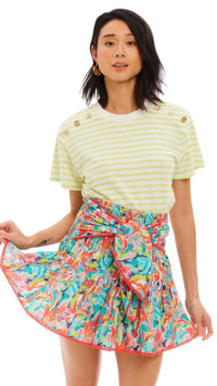Allison New York Brooklyn Stripe Tee in Lime Stripe