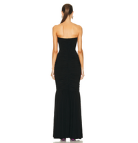 Norma Kamali Slinky Fishtail Strapless Gown in Black
