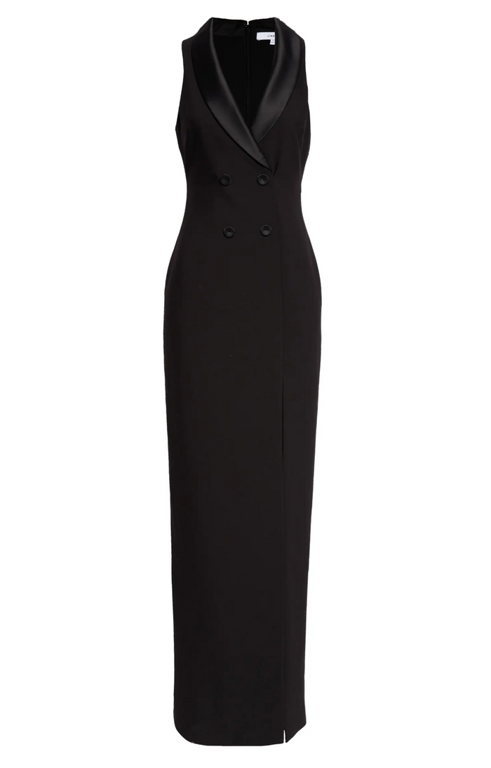 Likely Topher Tuxedo Gown in Black
