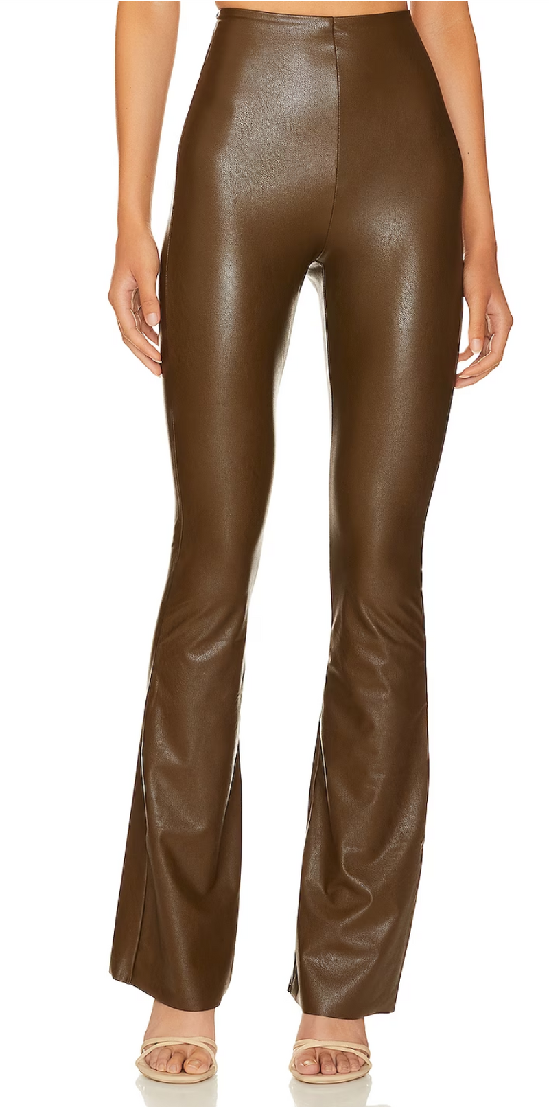 Commando Faux Leather High Waisted Flare Legging in Cadet