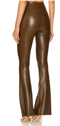 Commando Faux Leather High Waisted Flare Legging in Cadet