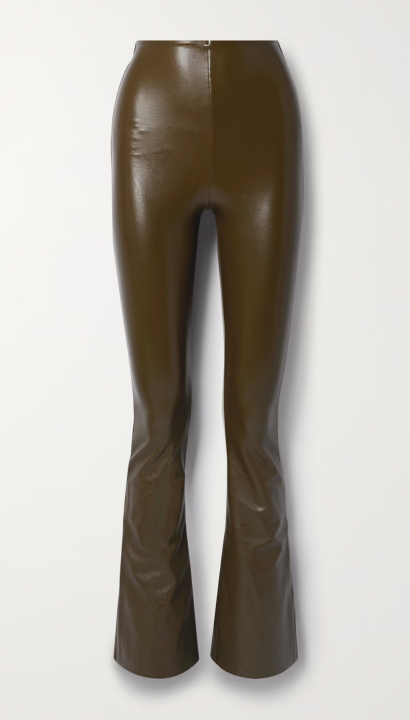 Commando Faux Leather High Waisted Flare Legging in Cadet