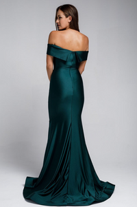 CD Off The Shoulder Gown in Emerald