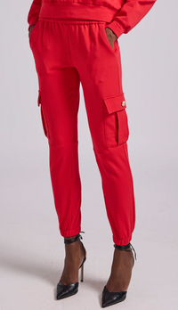 Generation Love Misha Cargo Sweatpants in Red