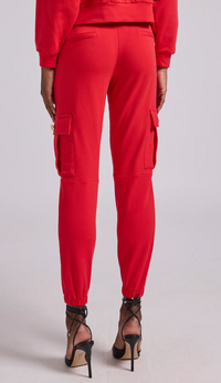 Generation Love Misha Cargo Sweatpants in Red