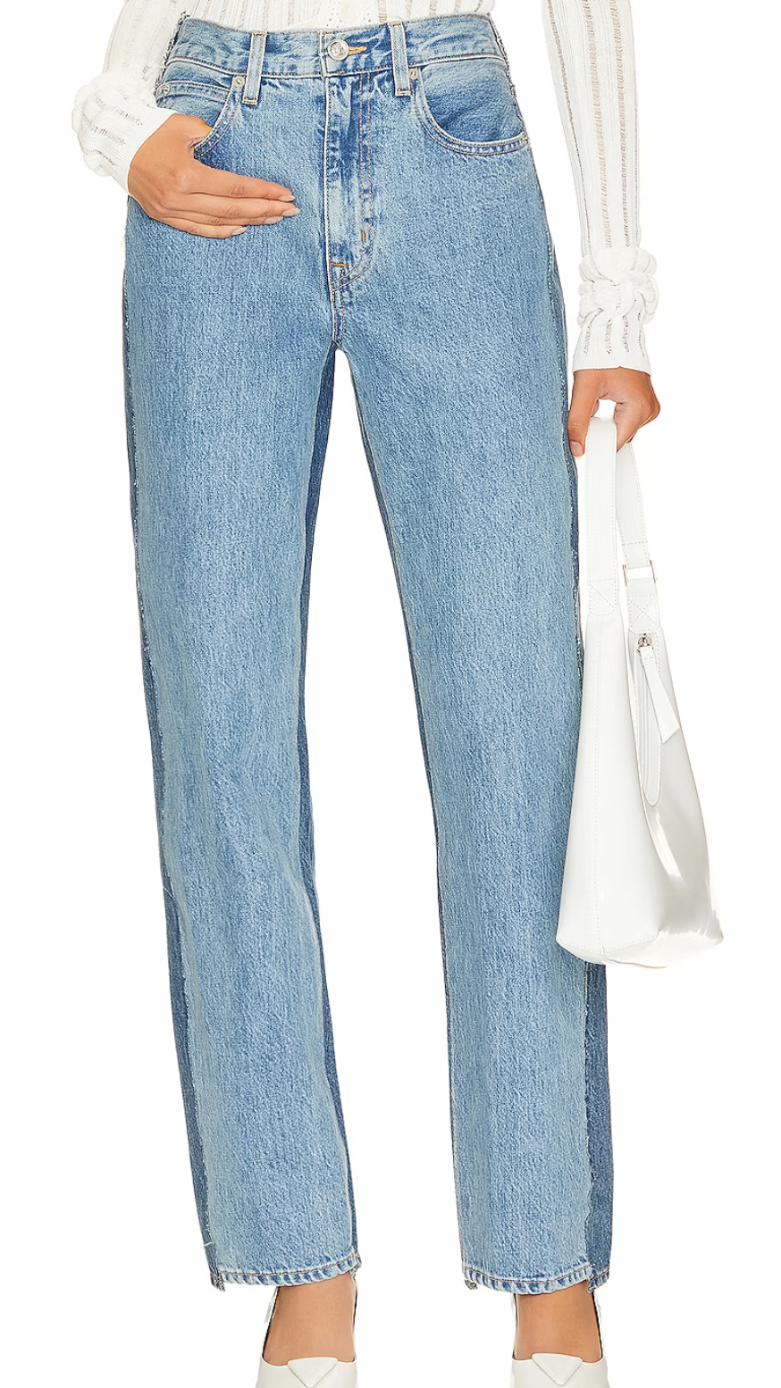 SLVRLAKE Denim High Waisted Reworked Panel London in Great Divide