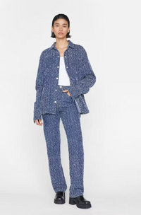 Frame Denim Atelier Le Jane Ultra High Rise Straight in Indigo Boucle