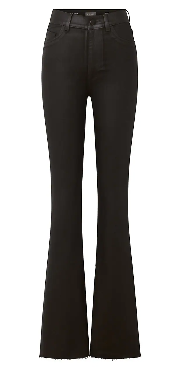 DL1961 Denim Bridget Boot High Rise Instasculpt 33" in Black Coated